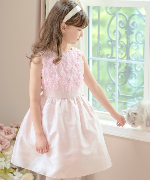 Catherine Cottage(キャサリンコテージ)の「ローズパーティードレス(ドレス・キッズ・シルバー/グリーン/ゴールド/レッド/ピンク/コーラルピンク/ネイビー/ホワイト×ブラック/サックスブルー/ベビーピンク/ホワイト×ネイビー・100/140/150/130/160/110/120)」の7枚目の写真