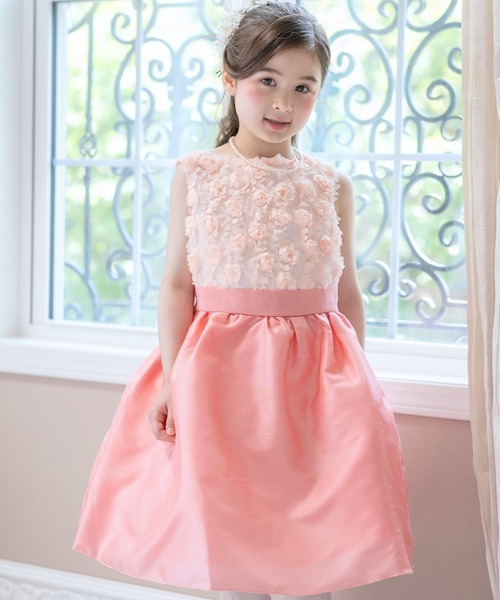 Catherine Cottage(キャサリンコテージ)の「ローズパーティードレス(ドレス・キッズ・シルバー/グリーン/ゴールド/レッド/ピンク/コーラルピンク/ネイビー/ホワイト×ブラック/サックスブルー/ベビーピンク/ホワイト×ネイビー・100/140/150/130/160/110/120)」の6枚目の写真