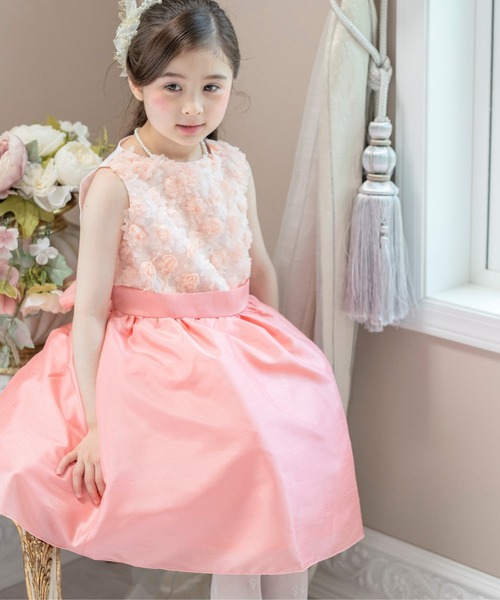 Catherine Cottage(キャサリンコテージ)の「ローズパーティードレス(ドレス・キッズ・シルバー/グリーン/ゴールド/レッド/ピンク/コーラルピンク/ネイビー/ホワイト×ブラック/サックスブルー/ベビーピンク/ホワイト×ネイビー・100/140/150/130/160/110/120)」の21枚目の写真