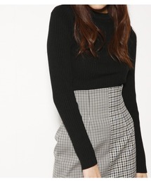 SLY | POWERSHOULDER CROPPED TOPS(ニット/セーター)