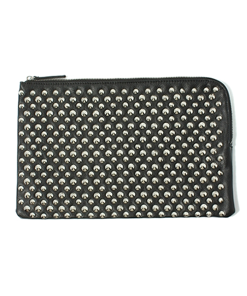 603(ロクマルサン)の「603 スタッズクラッチバック(クラッチバッグ・メンズ・ブラック・FREE)」の1枚目の写真