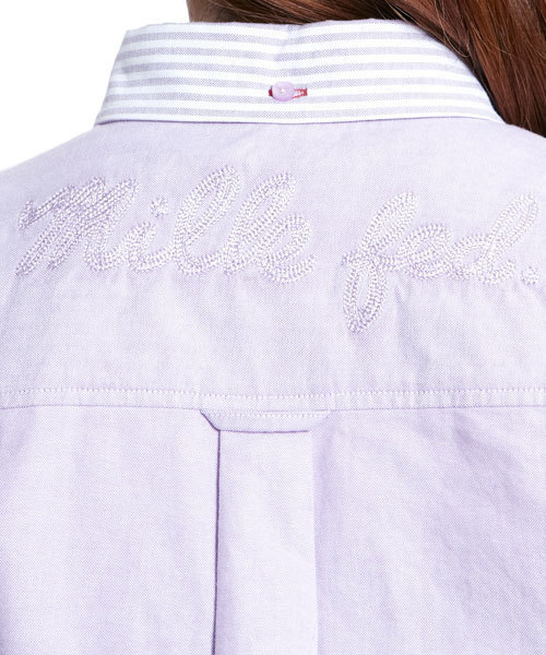 MILKFED.（ミルクフェド）の「【mini3月号掲載商品】BF BUTTON DOWN SHIRT DRESS（ワンピース・レディース・グレー/ピンク/ライトパープル・SMALL/MEDIUM）」の8枚目の写真