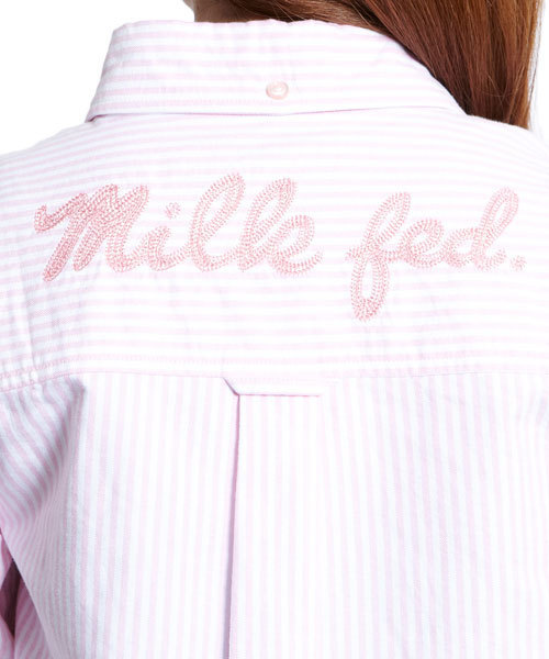 MILKFED.（ミルクフェド）の「【mini3月号掲載商品】BF BUTTON DOWN SHIRT DRESS（ワンピース・レディース・グレー/ピンク/ライトパープル・SMALL/MEDIUM）」の9枚目の写真