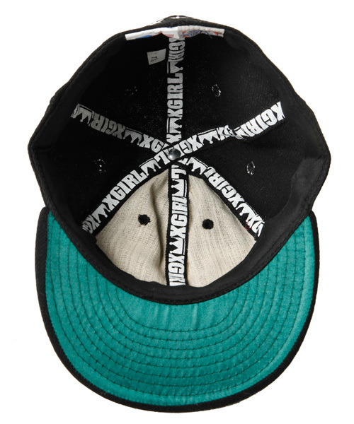 X-girl（エックスガール）の「X-girl EBBETS FIELD XGL（キャップ・レディース・ブラック/レッド・7 1/8/7 1/4）」の6枚目の写真