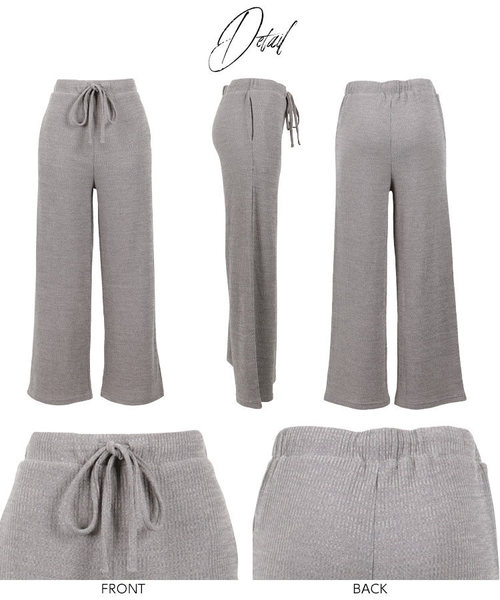 KOBE LETTUCE（コウベレタス）の「リラックスワイドイージーリブワイドパンツ（その他パンツ・レディース・ベージュ/グレー/ネイビー/ブラック・FREE）」の7枚目の写真