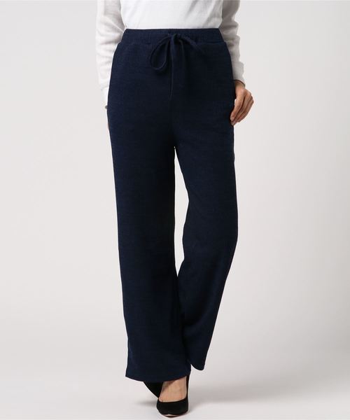 KOBE LETTUCE（コウベレタス）の「リラックスワイドイージーリブワイドパンツ（その他パンツ・レディース・ベージュ/グレー/ネイビー/ブラック・FREE）」の4枚目の写真