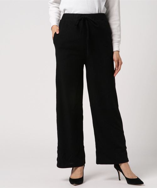 KOBE LETTUCE（コウベレタス）の「リラックスワイドイージーリブワイドパンツ（その他パンツ・レディース・ベージュ/グレー/ネイビー/ブラック・FREE）」の2枚目の写真