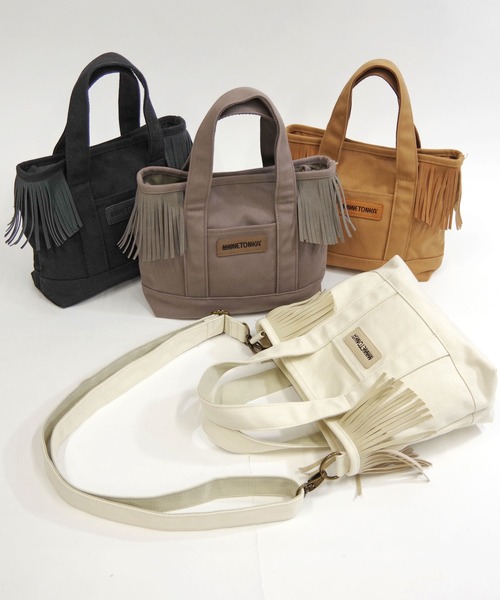 Minnetonka（ミネトンカ）の「【MINNETONKA/ミネトンカ】 CANVAS BAG S / ショルダー付きキャンバスバッグ　（ハンドバッグ・レディース・ベージュ/ネイビー/レッド/カーキ/オフホワイト/ホワイト/ブラック/ブラウン/グレー・FREE）」の13枚目の写真