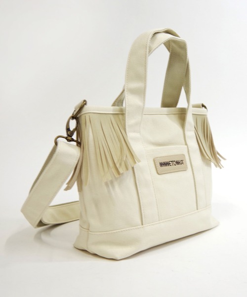 Minnetonka（ミネトンカ）の「【MINNETONKA/ミネトンカ】 CANVAS BAG S / ショルダー付きキャンバスバッグ　（ハンドバッグ・レディース・ベージュ/ネイビー/レッド/カーキ/オフホワイト/ホワイト/ブラック/ブラウン/グレー・FREE）」の14枚目の写真