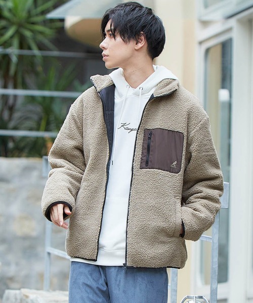 KANGOL(カンゴール)の「KANGOL/カンゴール別注 オーバーサイズ シープボアフリースジャケット(ブルゾン・レディース・ブラック系その他/ベージュ系その他/ブルー系その他/イエロー系その他/オリーブ×ブラック/チャコールグレー×ブラック/ベージュ系その他2/イエロー系その他2/ホワイト系その他/ホワイト×ブラック/グレイッシュベージュ/ホワイト系その他2/ホワイト系その他3/ベージュ系その他3/イエロー系その他3/ダークベージュ/ブラック系その他2/ホワイト系その他4/ダークブラウン/ベージュ系その他4/ベージュ系その他5/ブラック系その他3/ブラウン系その他/ネイビー系/イエロー系/モカ/ダークネイビー/ライトグレー・M/L/XL/S/FREE)」の16枚目の写真
