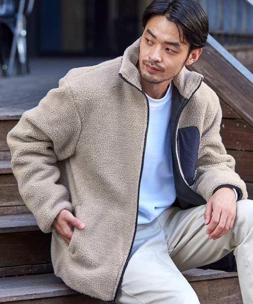 KANGOL(カンゴール)の「KANGOL/カンゴール別注 オーバーサイズ シープボアフリースジャケット(ブルゾン・レディース・ブラック系その他/ベージュ系その他/ブルー系その他/イエロー系その他/オリーブ×ブラック/チャコールグレー×ブラック/ベージュ系その他2/イエロー系その他2/ホワイト系その他/ホワイト×ブラック/グレイッシュベージュ/ホワイト系その他2/ホワイト系その他3/ベージュ系その他3/イエロー系その他3/ダークベージュ/ブラック系その他2/ホワイト系その他4/ダークブラウン/ベージュ系その他4/ベージュ系その他5/ブラック系その他3/ブラウン系その他/ネイビー系/イエロー系/モカ/ダークネイビー/ライトグレー・M/L/XL/S/FREE)」の20枚目の写真