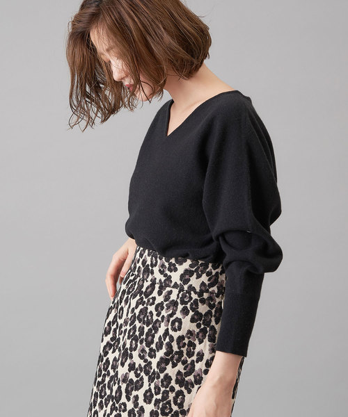 RIVE DROITE（リヴドロワ）の「【洗える】カシミヤVネックドルマンニット（ニット/セーター・レディース・ブラック/ライトベージュ/バイオレット/イエロー・FREE）」の6枚目の写真