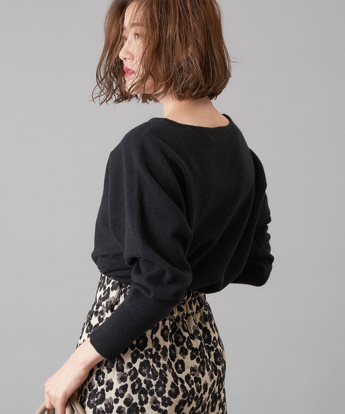 RIVE DROITE（リヴドロワ）の「【洗える】カシミヤVネックドルマンニット（ニット/セーター・レディース・ブラック/ライトベージュ/バイオレット/イエロー・FREE）」の7枚目の写真