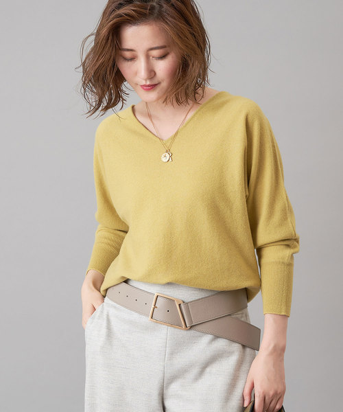 RIVE DROITE（リヴドロワ）の「【洗える】カシミヤVネックドルマンニット（ニット/セーター・レディース・ブラック/ライトベージュ/バイオレット/イエロー・FREE）」の19枚目の写真