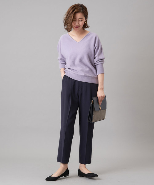 RIVE DROITE（リヴドロワ）の「【洗える】カシミヤVネックドルマンニット（ニット/セーター・レディース・ブラック/ライトベージュ/バイオレット/イエロー・FREE）」の13枚目の写真