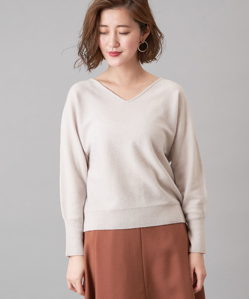 RIVE DROITE（リヴドロワ）の「【洗える】カシミヤVネックドルマンニット（ニット/セーター・レディース・ブラック/ライトベージュ/バイオレット/イエロー・FREE）」の17枚目の写真