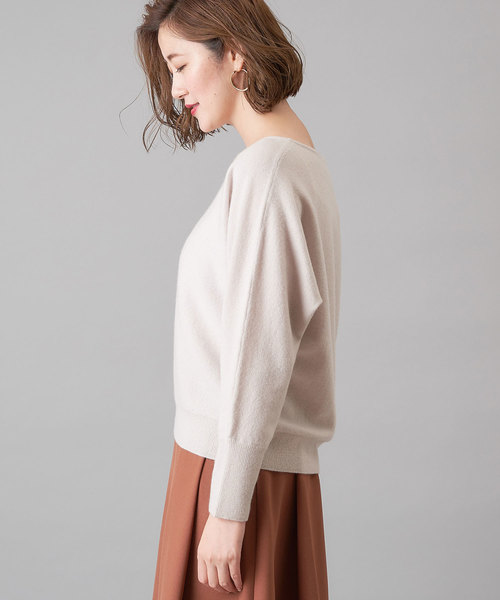 RIVE DROITE（リヴドロワ）の「【洗える】カシミヤVネックドルマンニット（ニット/セーター・レディース・ブラック/ライトベージュ/バイオレット/イエロー・FREE）」の18枚目の写真