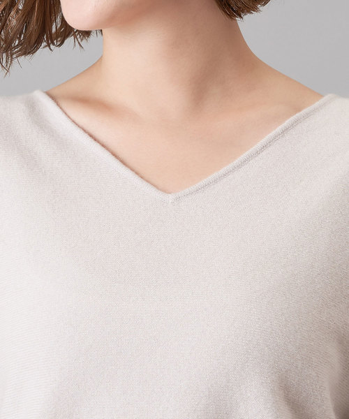 RIVE DROITE（リヴドロワ）の「【洗える】カシミヤVネックドルマンニット（ニット/セーター・レディース・ブラック/ライトベージュ/バイオレット/イエロー・FREE）」の11枚目の写真