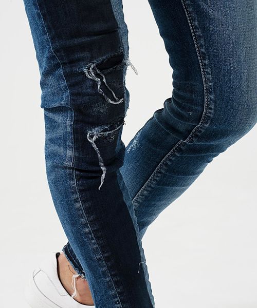 00s Y2K FUGA フーガ ブーツカットデニムパンツ ダメージ加工 y2kグランジ ダメージフレアデニムパンツ ブーツカット 平成
