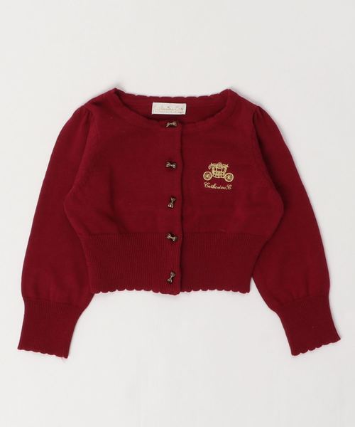 Catherine Cottage（キャサリンコテージ）の「アンティークリボン ボタンカーディガン KIDS（カーディガン/ボレロ・キッズ・ホワイト/ブラック/ネイビー/レッド/サックスブルー/ピンク・100/110/120/130/140）」の6枚目の写真