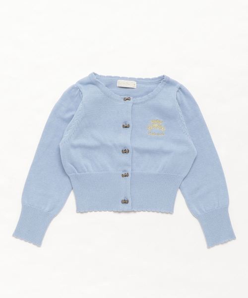 Catherine Cottage（キャサリンコテージ）の「アンティークリボン ボタンカーディガン KIDS（カーディガン/ボレロ・キッズ・ホワイト/ブラック/ネイビー/レッド/サックスブルー/ピンク・100/110/120/130/140）」の4枚目の写真