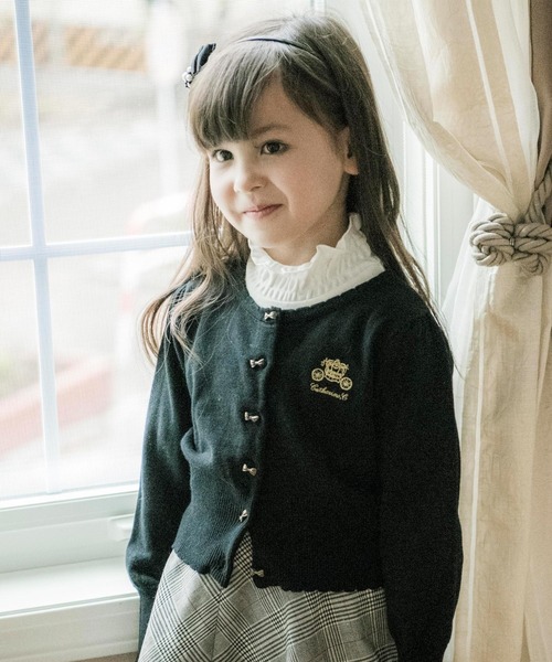 Catherine Cottage（キャサリンコテージ）の「アンティークリボン ボタンカーディガン KIDS（カーディガン/ボレロ・キッズ・ホワイト/ブラック/ネイビー/レッド/サックスブルー/ピンク・100/110/120/130/140）」の9枚目の写真