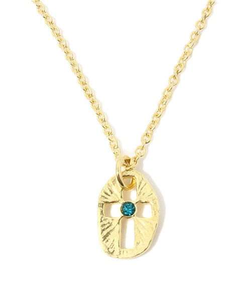 ROSE BUD(ローズバッド)の「(DEER RUBY)GREEN GEM CROSS PENDANT NECKLACE(ネックレス・レディース・シルバー/ゴールド・ONE SIZE)」の2枚目の写真