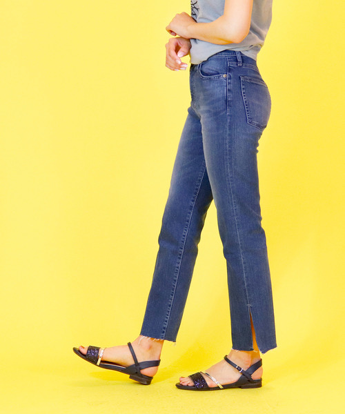 fireservice（ファイヤーサービス）の「∴ 【Fire Srevice/ファイヤーサービス】 スリムストレート サイドスリット ストレッチ ミッドインディゴ（デニムパンツ・レディース・ブルー・24inch/25inch/26inch/27inch/23inch）」の10枚目の写真