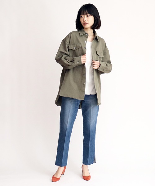 fireservice（ファイヤーサービス）の「∴ 【Fire Srevice/ファイヤーサービス】 スリムストレート サイドスリット ストレッチ ミッドインディゴ（デニムパンツ・レディース・ブルー・24inch/25inch/26inch/27inch/23inch）」の11枚目の写真