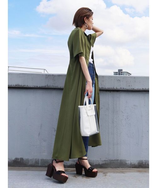 EMODA（エモダ）の「オープンカラー2WAYシャツワンピース（シャツワンピース・レディース・ブラック/ブラウン/その他/カーキ・FREE）」の9枚目の写真