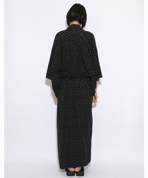 i（アイ）の「○△□ドットプリントユカタ（浴衣・レディース・ホワイト/ブラック・ﾌﾘ-）」の4枚目の写真