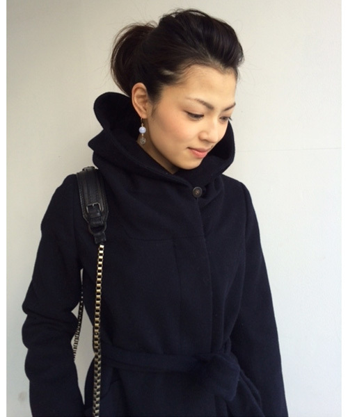 GALLARDAGALANTE(ガリャルダガランテ)の「ウールショートコート(その他アウター・レディース・キャメル/ネイビー・FREE)」の3枚目の写真