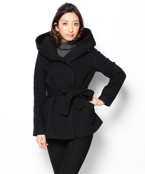 GALLARDAGALANTE(ガリャルダガランテ)の「ウールショートコート(その他アウター・レディース・キャメル/ネイビー・FREE)」の4枚目の写真