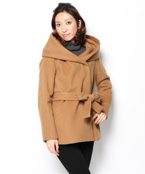 GALLARDAGALANTE(ガリャルダガランテ)の「ウールショートコート(その他アウター・レディース・キャメル/ネイビー・FREE)」の5枚目の写真