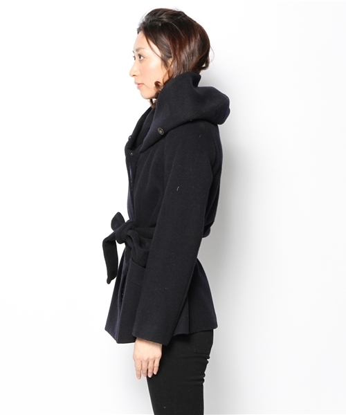 GALLARDAGALANTE(ガリャルダガランテ)の「ウールショートコート(その他アウター・レディース・キャメル/ネイビー・FREE)」の14枚目の写真