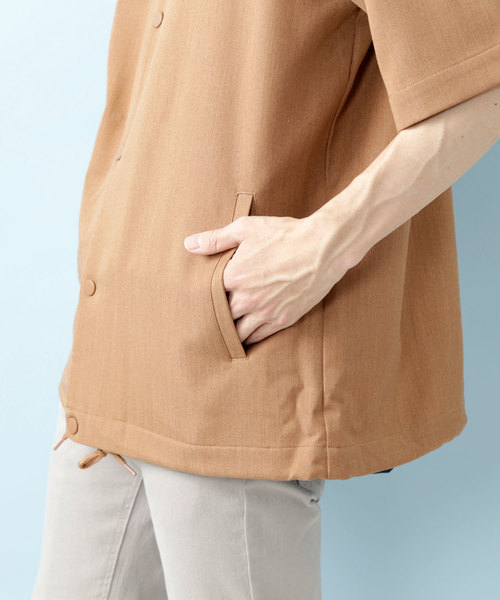 MONO-MART（モノマート）の「T/R アーバンミリタリー オーバーサイズ コーチジャケット(1/2 sleeve)（ブルゾン・メンズ・ブラック/ネイビー/モカ/グレー系その他/ベージュ系その他・M/L）」の14枚目の写真