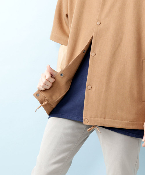 MONO-MART（モノマート）の「T/R アーバンミリタリー オーバーサイズ コーチジャケット(1/2 sleeve)（ブルゾン・メンズ・ブラック/ネイビー/モカ/グレー系その他/ベージュ系その他・M/L）」の8枚目の写真