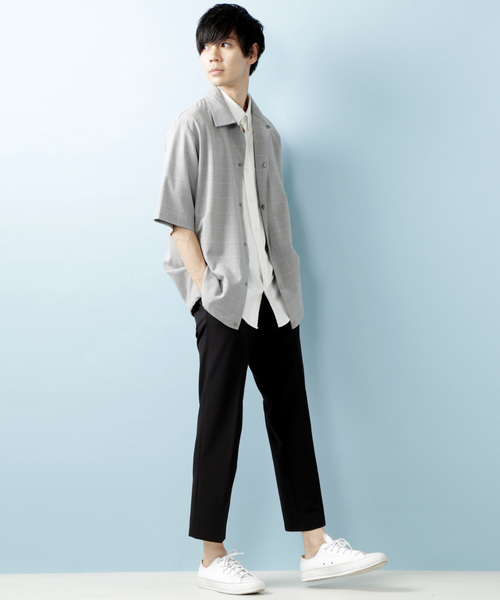 MONO-MART（モノマート）の「T/R アーバンミリタリー オーバーサイズ コーチジャケット(1/2 sleeve)（ブルゾン・メンズ・ブラック/ネイビー/モカ/グレー系その他/ベージュ系その他・M/L）」の21枚目の写真