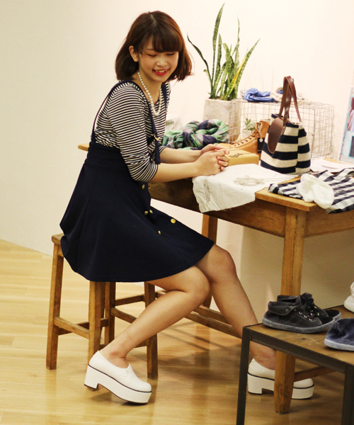 one after another NICE CLAUP(ワンアフターアナザーナイスクラップ)の「【ナイスクラップ】マリン風セットアップ(ワンピース・レディース・アイボリー/ネイビー・FREE)」の12枚目の写真