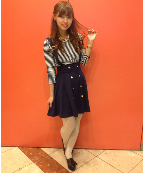 one after another NICE CLAUP(ワンアフターアナザーナイスクラップ)の「【ナイスクラップ】マリン風セットアップ(ワンピース・レディース・アイボリー/ネイビー・FREE)」の18枚目の写真