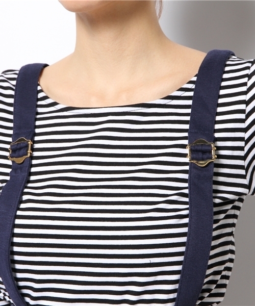 one after another NICE CLAUP(ワンアフターアナザーナイスクラップ)の「【ナイスクラップ】マリン風セットアップ(ワンピース・レディース・アイボリー/ネイビー・FREE)」の6枚目の写真