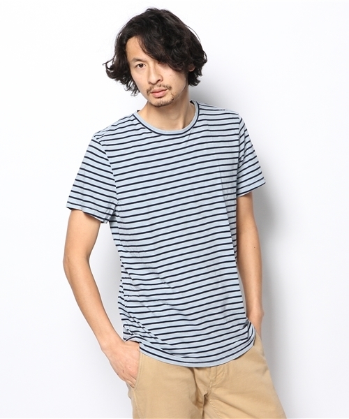 SHIPS（シップス）の「SAVE KHAKI: マリンボーダー TシャツT（Tシャツ/カットソー・メンズ・ネイビー/レッド/コバルトブルー/ダークブルー/オフホワイト/チャコールグレー・SMALL/LARGE/MEDIUM）」の15枚目の写真