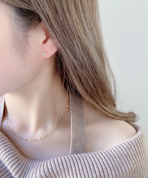 ESTELLE（エステール）の「K18 イエローゴールド クローバー ピアス ESTELLE/エステール（ピアス（両耳用）・レディース・イエローゴールド・-）」の6枚目の写真