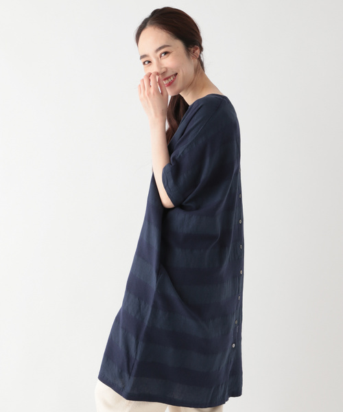 限定版 セール ワンピース ワンピース コットンリネンボーダー2wayワンピース ワンピース Studio Studio Clip スタディオクリップ のファッション