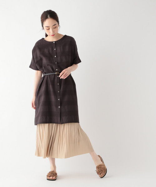 限定版 セール ワンピース ワンピース コットンリネンボーダー2wayワンピース ワンピース Studio Studio Clip スタディオクリップ のファッション