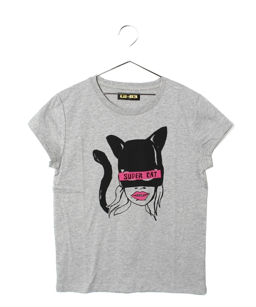 LB-03（エルビー・ゼロスリー）の「LOVELY CAT Tシャツ（Tシャツ/カットソー・レディース・ホワイト系/グレー系・FREE）」の2枚目の写真