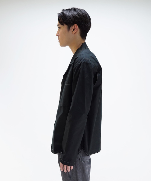 PORTVEL(ポートヴェル)の「PORTVEL ZIPUP OPEN COLLAR SHIRT(シャツ/ブラウス・メンズ・ホワイト/ブラック・M/S)」の6枚目の写真