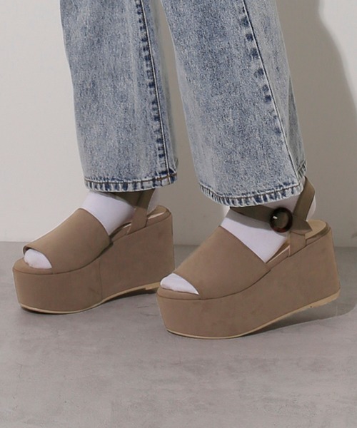 one after another NICE CLAUP（ワンアフターアナザーナイスクラップ）の「厚底ヒールサンダル（サンダル・レディース・カーキ/ピンク/モカ・SMALL/MEDIUM/LARGE）」の9枚目の写真
