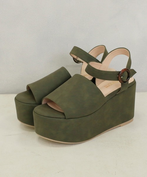 one after another NICE CLAUP（ワンアフターアナザーナイスクラップ）の「厚底ヒールサンダル（サンダル・レディース・カーキ/ピンク/モカ・SMALL/MEDIUM/LARGE）」の4枚目の写真