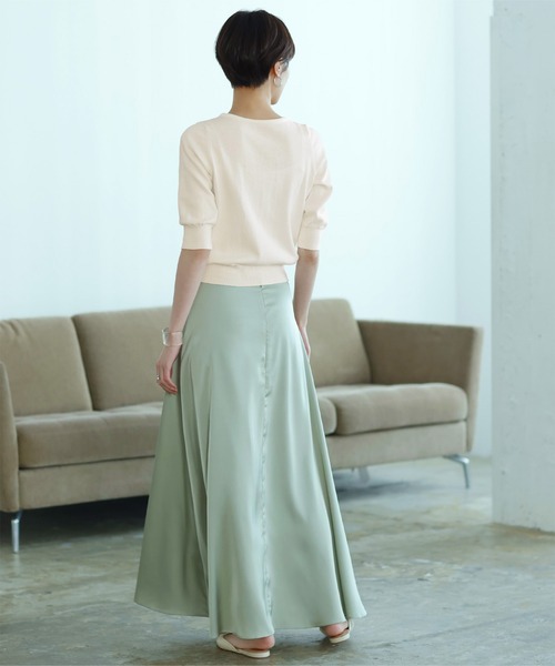 titivate(ティティベイト)の「前後2wayコットンニット(ニット/セーター・レディース・オフホワイト/グリーン系その他/ライトベージュ/チャコール/ブラック/グレイッシュベージュ・S/M/L)」の22枚目の写真